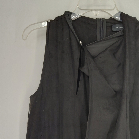 H FOR HALSTON NWT 16 FAUX LEATHER JUMPSUIT - Picture 4 of 8